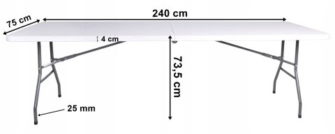 Stół cateringowy IMPRO składany w walizkę 240 cm biały Stół cateringowy IMPRO składany w walizkę 240 cm biały