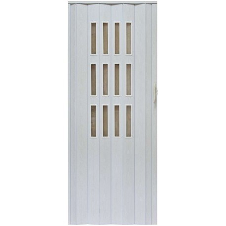 Drzwi harmonijkowe 001S BIAŁY DĄB MAT - 80 cm Drzwi harmonijkowe 001S BIAŁY DĄB MAT - 80 cm