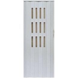 Drzwi harmonijkowe 001S BIAŁY DĄB MAT - 90 cm