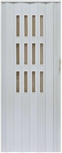 Drzwi harmonijkowe 001S BIAŁY DĄB MAT - 90 cm