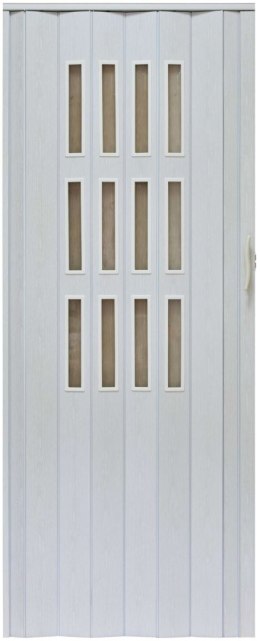 Drzwi harmonijkowe 001S BIAŁY DĄB MAT - 90 cm