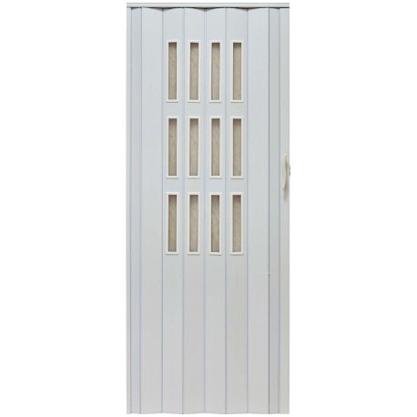 Drzwi harmonijkowe 001S BIAŁY MAT - 100 cm Drzwi harmonijkowe 001S BIAŁY MAT - 100 cm
