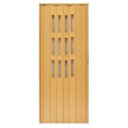 Drzwi harmonijkowe 001S JASNY DĄB MAT - 90 cm