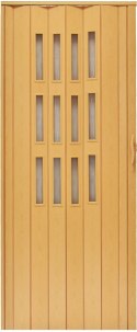 Drzwi harmonijkowe 001S JASNY DĄB MAT - 100 cm