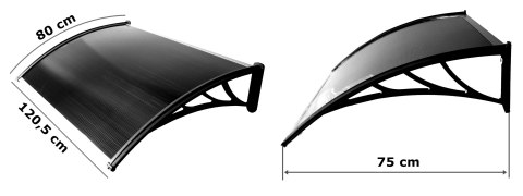 Daszek plastikowy Toro 80x120cm - brązowy Daszek plastikowy Toro 80x120cm - brązowy