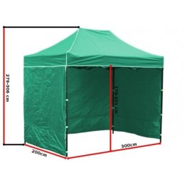 Pawilon handlowy ekspresowy - 2x3 m - 3 ściany - zielony
