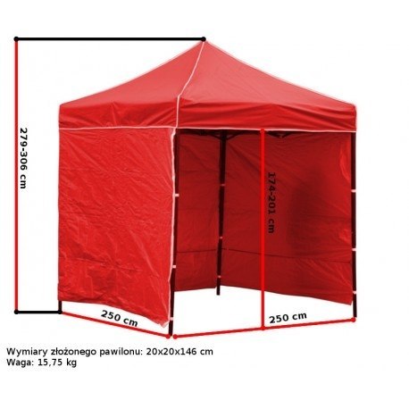 Pawilon handlowy ekspresowy - 2,5x2,5 m - 3 ściany - zielony Pawilon handlowy ekspresowy - 2,5x2,5 m - 3 ściany - zielony