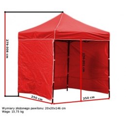 Pawilon handlowy ekspresowy - 2,5x2,5 m - 4 ściany - niebieski