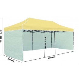 Pawilon handlowy ekspresowy - 3x6 m - 3 ściany - beżowy