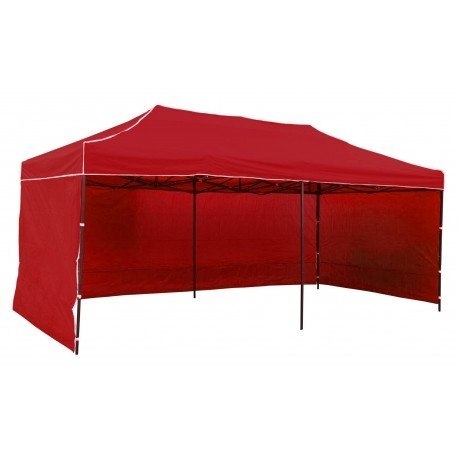 Pawilon handlowy ekspresowy - 3x6 m - 3 ściany - czerwony Pawilon handlowy ekspresowy - 3x6 m - 3 ściany - czerwony