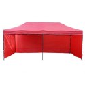 Pawilon handlowy ekspresowy - 3x6 m - 3 ściany - czerwony