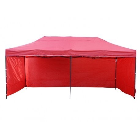 Pawilon handlowy ekspresowy - 3x6 m - 3 ściany - czerwony Pawilon handlowy ekspresowy - 3x6 m - 3 ściany - czerwony