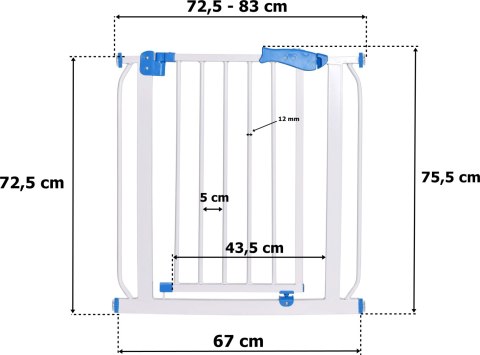 Barierka zabezpieczająca Jula - 72,5-83cm Barierka zabezpieczająca Jula - 72,5-83cm