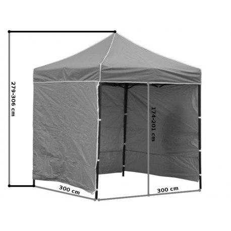 Pawilon handlowy ekspresowy - 3x3 m - 4 ściany - biały Pawilon handlowy ekspresowy - 3x3 m - 4 ściany - biały