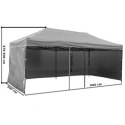Pawilon handlowy ekspresowy - 3x6 m - 4 ściany - czarny