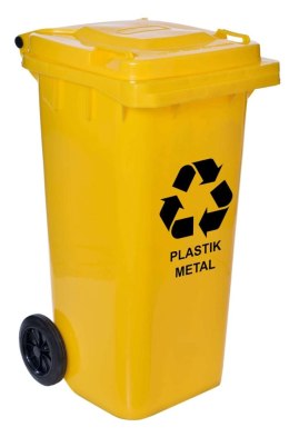 Pojemnik na odpady 120L kosz - żółty