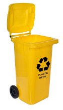 Pojemnik na odpady 120L kosz - żółty Pojemnik na odpady 120L kosz - żółty