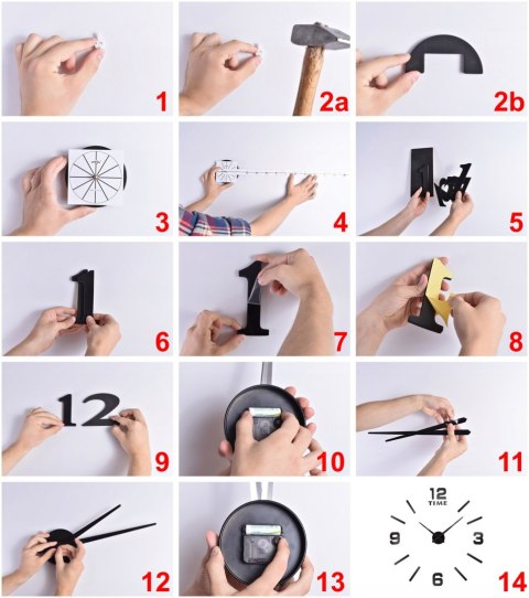 Zegar ścienny Diy HAPI 3D srebny Zegar ścienny Diy HAPI 3D srebny