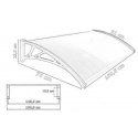 Daszek plastikowy Roofus 80x150 - szary