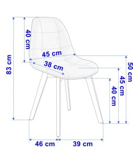 Krzesło AUSTIN VELVET tapicerowane żółty aksamit