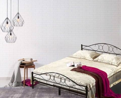 Łóżko metalowe Arrigo 140x200 - czarne Łóżko metalowe Arrigo 140x200 - czarne