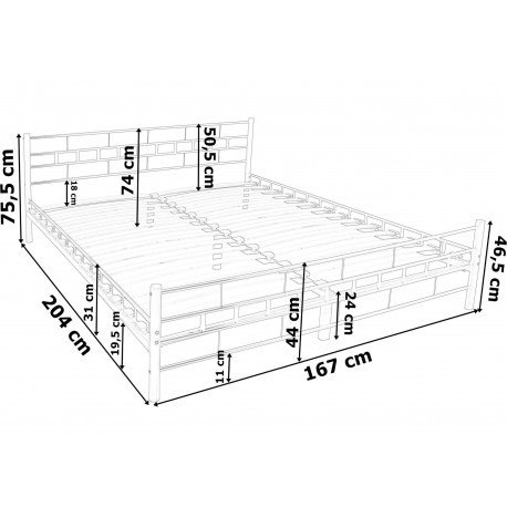 Łóżko metalowe Flavio 160x200 - czarne Łóżko metalowe Flavio 160x200 - czarne