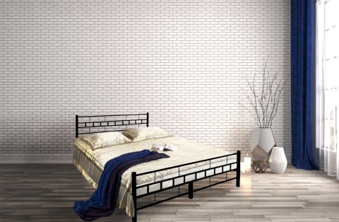 Łóżko metalowe Flavio 160x200 - czarne Łóżko metalowe Flavio 160x200 - czarne