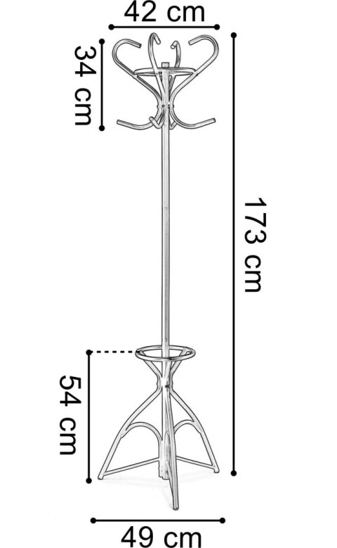 Wieszak stojący Livio biały 173 cm Wieszak stojący Livio biały 173 cm