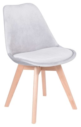 Krzesło Nantes Velvet aksamitne - srebrnoszare