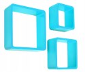 Półki wiszące CUBE - 3 sztuki - niebieskie