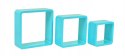 Półki wiszące CUBE - 3 sztuki - niebieskie
