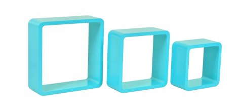 Półki wiszące CUBE - 3 sztuki - niebieskie Półki wiszące CUBE - 3 sztuki - niebieskie