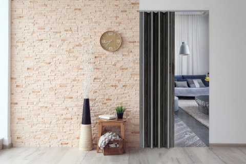 Drzwi harmonijkowe 001P DĄB GRAFIT MAT - 90 cm Drzwi harmonijkowe 001P DĄB GRAFIT MAT - 90 cm