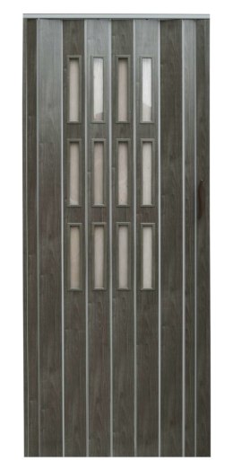 Drzwi harmonijkowe 001S DĄB GRAFIT MAT - 80 cm