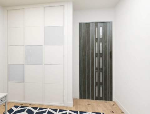 Drzwi harmonijkowe 005S DĄB GRAFIT MAT - 80 cm Drzwi harmonijkowe 005S DĄB GRAFIT MAT - 80 cm