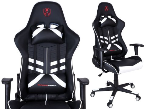 Fotel gamingowy biurowy SHADOW GAMER czarno-biały Fotel gamingowy biurowy SHADOW GAMER czarno-biały