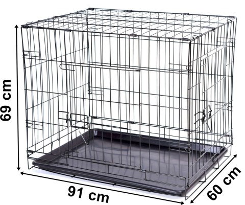 Klatka metalowa dla zwierząt KISHU 91x 60x 69 cm XL Klatka metalowa dla zwierząt KISHU 91x 60x 69 cm XL
