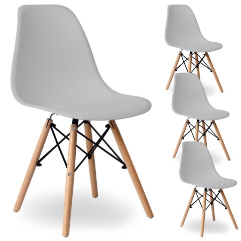 Komplet krzeseł PARIS DSW 4 sztuki szary Komplet krzeseł PARIS DSW 4 sztuki szary