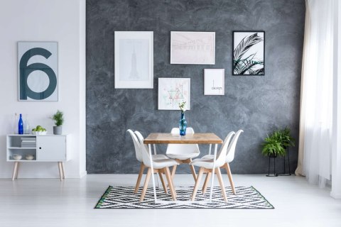 Komplet nowoczesnych krzeseł DSW Nantes - 4 sztuki - białe Komplet nowoczesnych krzeseł DSW Nantes - 4 sztuki - białe