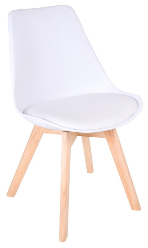 Komplet nowoczesnych krzeseł DSW Nantes - 4 sztuki - białe Komplet nowoczesnych krzeseł DSW Nantes - 4 sztuki - białe