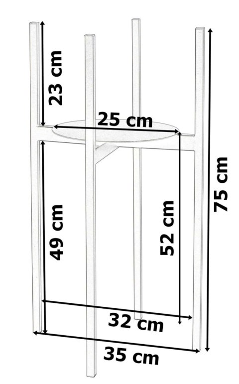Kwietnik metalowy 75 cm Kwietnik metalowy 75 cm