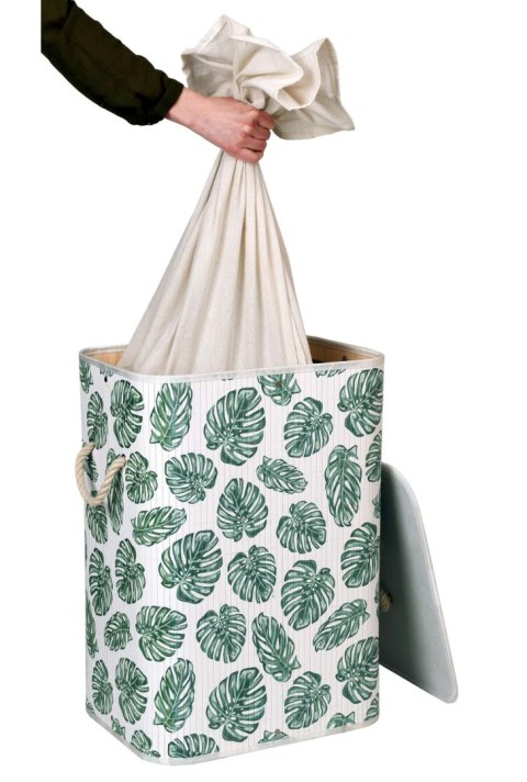 Kosz na pranie pojemnik bambusowy 80L Monstera Kosz na pranie pojemnik bambusowy 80L Monstera
