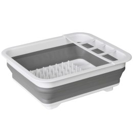 Ociekacz do naczyń składany biało-szary COMPACT