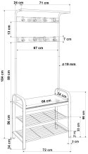 Wieszak do przedpokoju loft FAROS z siedziskiem czarny
