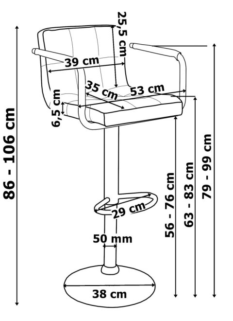 Hoker barowy Monte szary materiał Hoker barowy Monte szary materiał