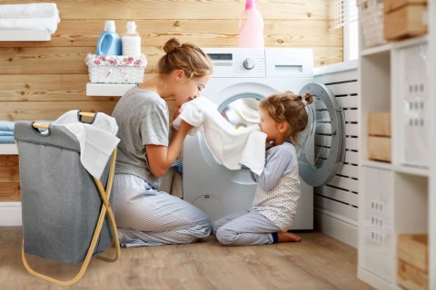 Kosz bambusowy VIVIEN z pokrywą 70L 1 komora szary Kosz bambusowy VIVIEN z pokrywą 70L 1 komora szary