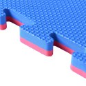 Mata ochronna FITNESS 1x1m - niebieski czerwony 2 warstwy