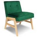 Fotel klubowy retro ONTARIO VELVET PLUS ciemnozielony
