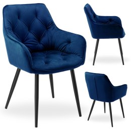 Krzesło welurowe NEVADA VELVET granatowe