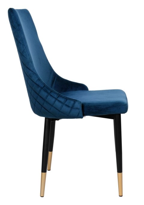 Krzesło welurowe tapicerowane Vermont Velvet granatowe Krzesło welurowe tapicerowane Vermont Velvet granatowe